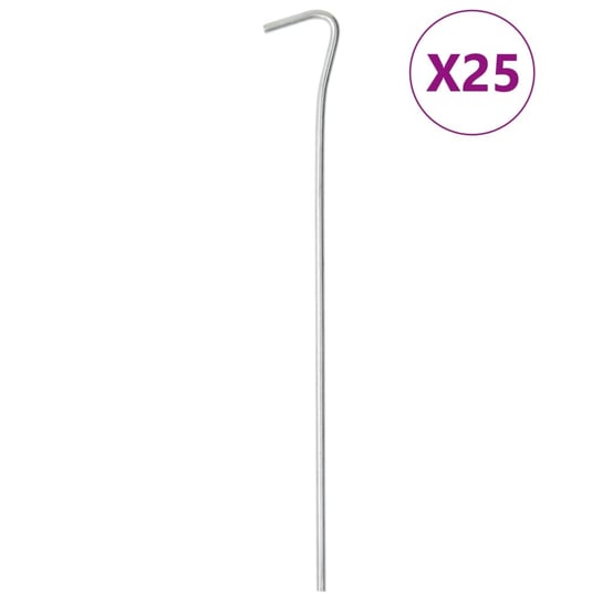 vidaXL Śledzie do namiotu, 25 szt., 23 cm, Ø4 mm, stal galwanizowana vidaXL