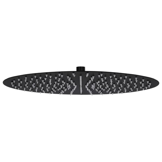 vidaXL Słuchawka prysznicowa ze stali, 40 cm, okrągła, czarna vidaXL