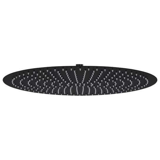 vidaXL Słuchawka prysznicowa ze stali, 50 cm, okrągła, czarna vidaXL