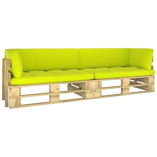 vidaXL Sofa 2-os. z palet, z poduszkami, impregnowane drewno sosnowe vidaXL