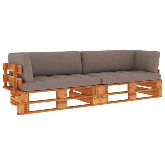 vidaXL Sofa 2-os. z palet, z poduszkami, miodowy brąz, drewno sosnowe vidaXL