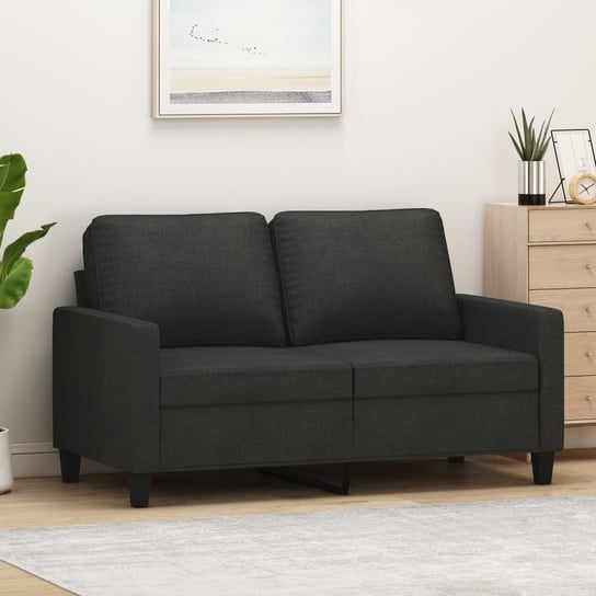 vidaXL Sofa 2-osobowa, czarna, 120 cm, tapicerowana tkaniną vidaXL