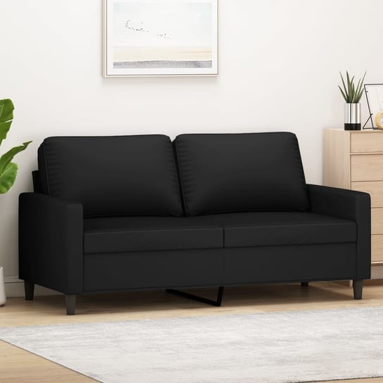 vidaXL Sofa 2-osobowa, czarna, 140 cm, tapicerowana aksamitem vidaXL