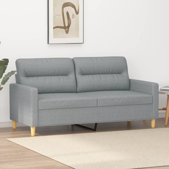 vidaXL Sofa 2-osobowa, jasnoszara, 140 cm, tapicerowana tkaniną vidaXL