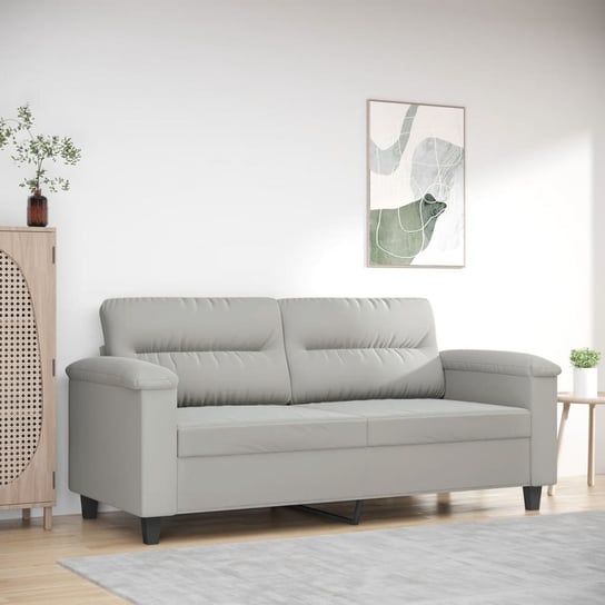 vidaXL Sofa 2-osobowa, jasnoszary, 140 cm, tapicerowana mikrofibrą vidaXL