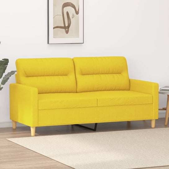 vidaXL Sofa 2-osobowa, jasnożółta, 140 cm, tapicerowana tkaniną vidaXL