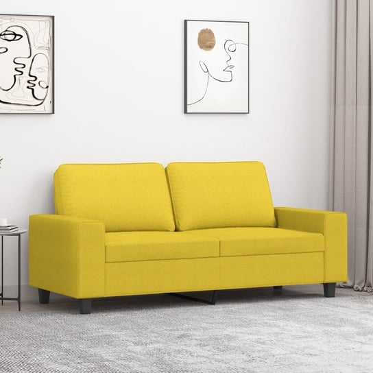 vidaXL Sofa 2-osobowa, jasnożółta, 140 cm, tapicerowana tkaniną vidaXL