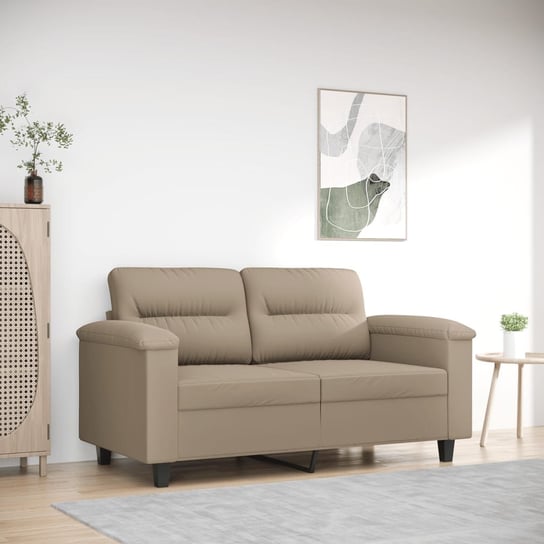 vidaXL Sofa 2-osobowa, kolor taupe, 120 cm,tapicerowana mikrofibrą vidaXL