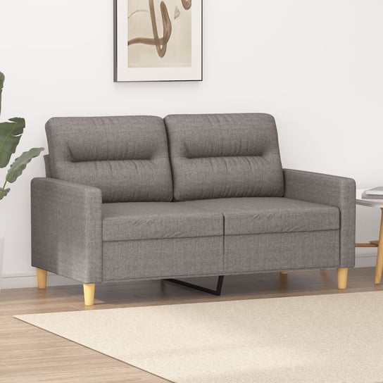 vidaXL Sofa 2-osobowa, kolor taupe, 120 cm, tapicerowana tkaniną vidaXL
