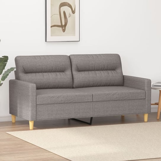 vidaXL Sofa 2-osobowa, kolor taupe, 140 cm, tapicerowana tkaniną vidaXL