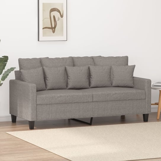 vidaXL Sofa 2-osobowa, kolor taupe, 140 cm, tapicerowana tkaniną vidaXL