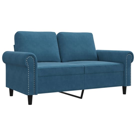 vidaXL Sofa 2-osobowa, niebieski, 120 cm, tapicerowana aksamitem vidaXL