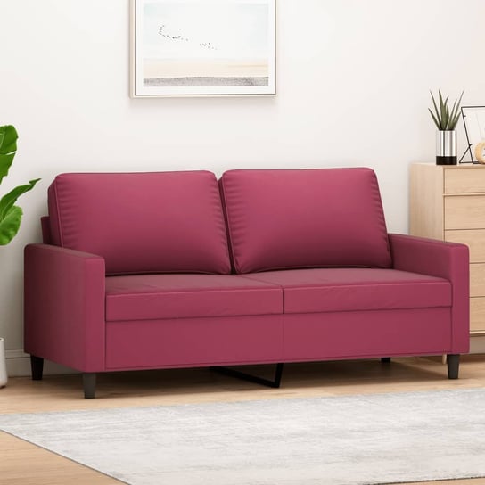 vidaXL Sofa 2-osobowa, winna czerwień, 140 cm, tapicerowana aksamitem vidaXL