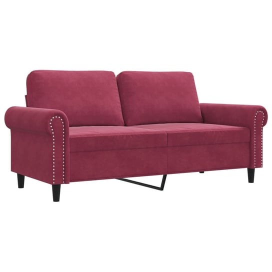 vidaXL Sofa 2-osobowa, winna czerwień, 140 cm, tapicerowana aksamitem vidaXL