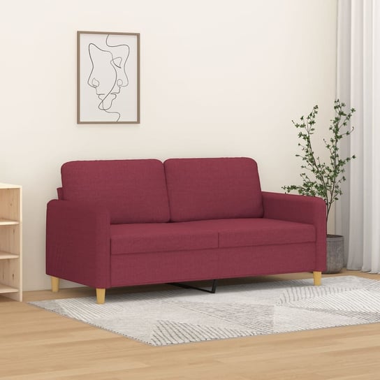 vidaXL Sofa 2-osobowa, winna czerwień, 140 cm, tapicerowana tkaniną Inna marka