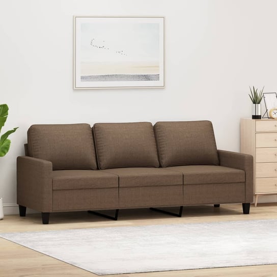 vidaXL Sofa 3-osobowa, brązowa, 180 cm, tapicerowana tkaniną vidaXL