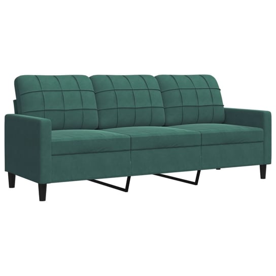 vidaXL Sofa 3-osobowa, ciemnozielony, 180 cm, obita aksamitem Inna marka