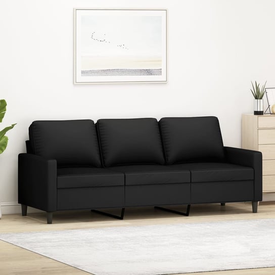 vidaXL Sofa 3-osobowa, czarny, 180 cm, tapicerowana aksamitem vidaXL