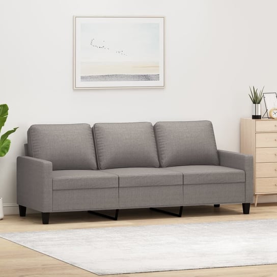 vidaXL Sofa 3-osobowa, kolor taupe, 180 cm, tapicerowana tkaniną vidaXL