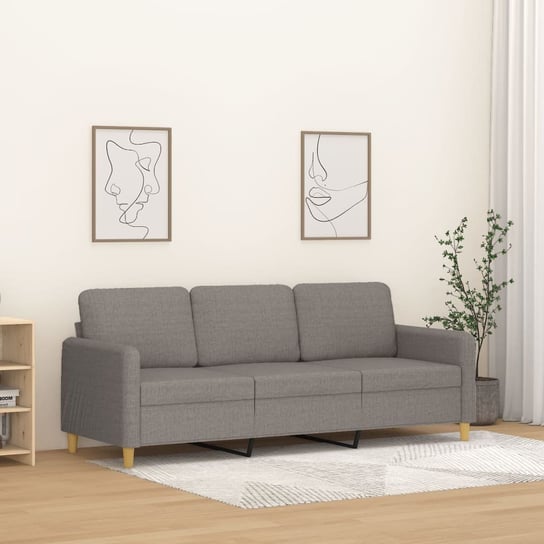 vidaXL Sofa 3-osobowa, kolor taupe, 180 cm, tapicerowana tkaniną Inna marka