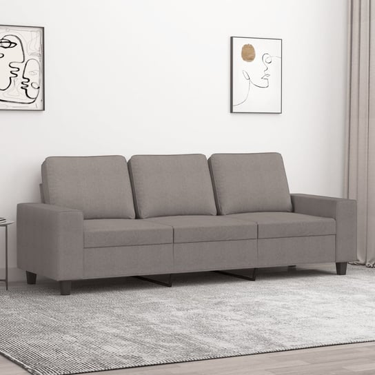 vidaXL Sofa 3-osobowa, kolor taupe, 180 cm, tapicerowana tkaniną vidaXL