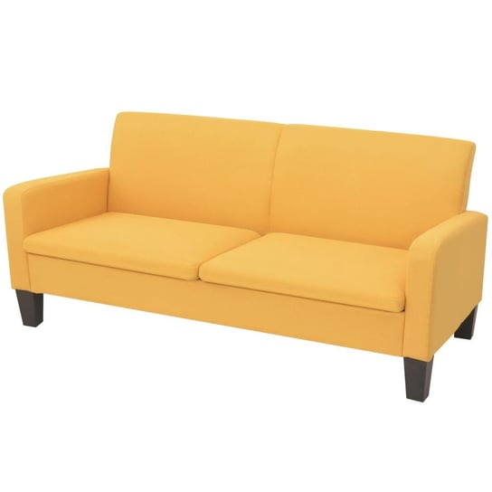 vidaXL Sofa 3-osobowa, żółta, 180 x 65 x 76 cm vidaXL