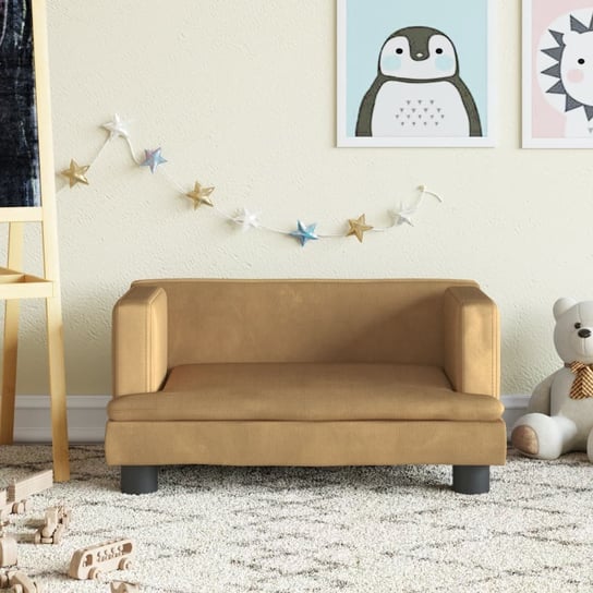 vidaXL Sofa dla dzieci, brązowa, 60x40x30 cm, aksamit vidaXL