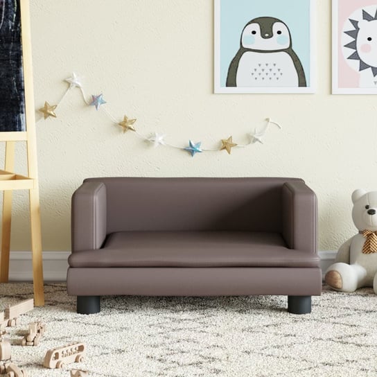 vidaXL Sofa dla dzieci, brązowa, 60x40x30 cm, sztuczna skóra vidaXL