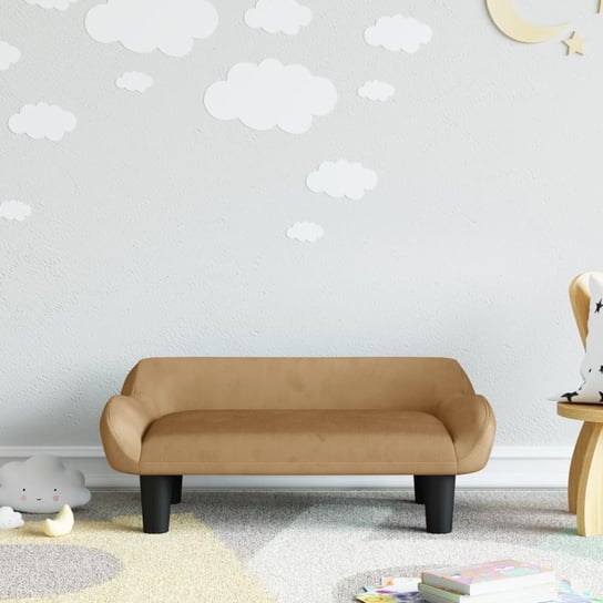 vidaXL Sofa dla dzieci, brązowa, 70x40x24 cm, aksamit vidaXL