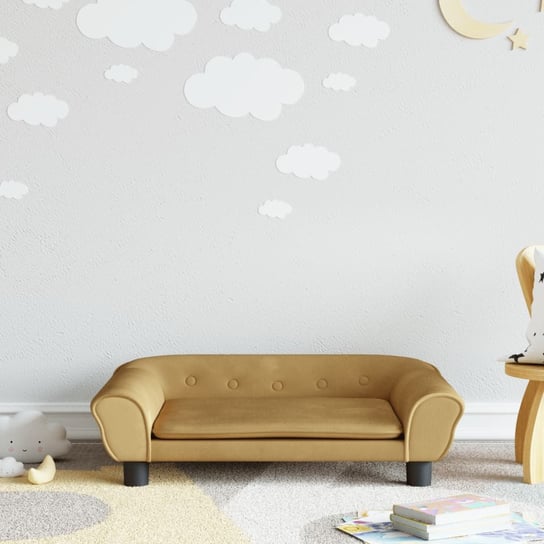 vidaXL Sofa dla dzieci, brązowa, 70x45x26 cm, aksamit vidaXL