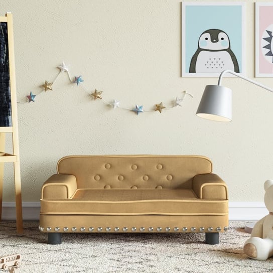 vidaXL Sofa dla dzieci, brązowa, 70x45x30 cm, aksamit vidaXL