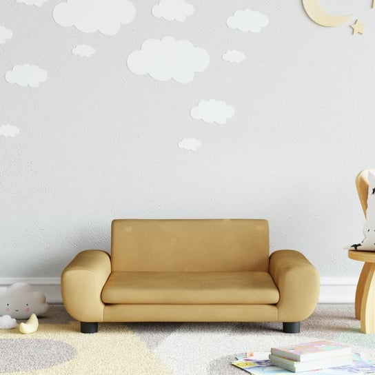 vidaXL Sofa dla dzieci, brązowa, 70x45x33 cm, aksamit vidaXL