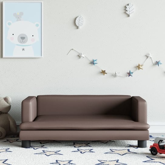 vidaXL Sofa dla dzieci, brązowa, 80x45x30 cm, sztuczna skóra vidaXL