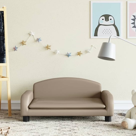 vidaXL Sofa dla dzieci, cappuccino, 70x45x30 cm, sztuczna skóra vidaXL