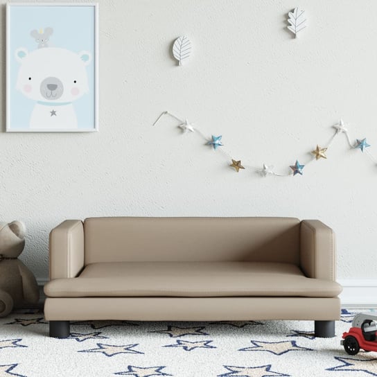vidaXL Sofa dla dzieci, cappuccino, 80x45x30 cm, sztuczna skóra vidaXL