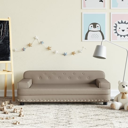 vidaXL Sofa dla dzieci, cappuccino, 90x53x30 cm, sztuczna skóra vidaXL