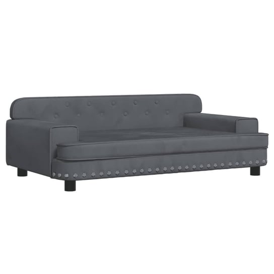 vidaXL Sofa dla dzieci, ciemnoszara, 90x53x30 cm, aksamit vidaXL