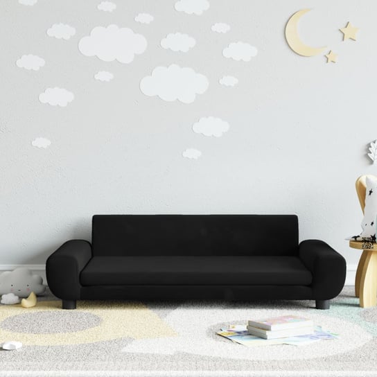 vidaXL Sofa dla dzieci, czarna, 100x54x33 cm, aksamit vidaXL