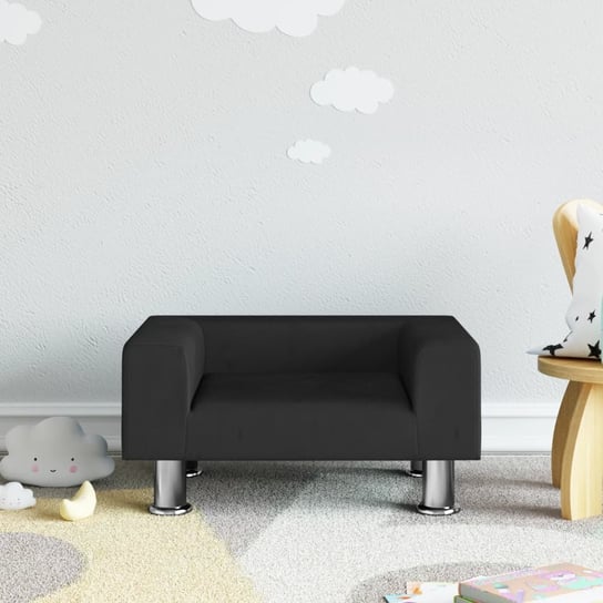 vidaXL Sofa dla dzieci, czarna, 50x40x26,5 cm, aksamitna vidaXL