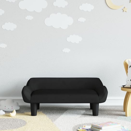 vidaXL Sofa dla dzieci, czarna, 70x40x24 cm, aksamit vidaXL