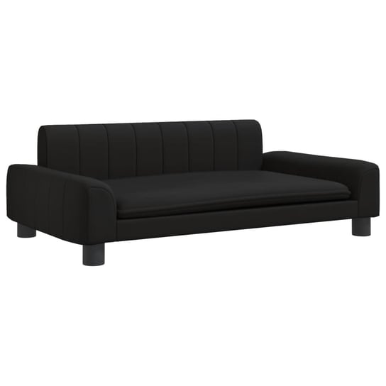 vidaXL Sofa dla dzieci, czarna, 90x53x30 cm, sztuczna skóra vidaXL