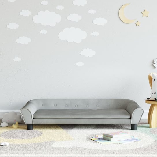vidaXL Sofa dla dzieci, jasnoszara, 100x50x26 cm, aksamit vidaXL