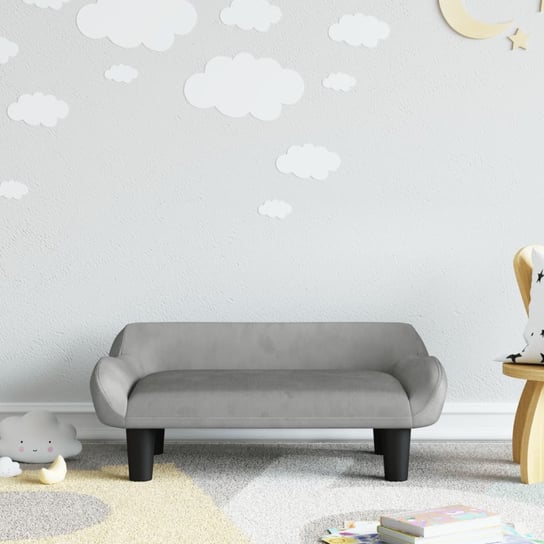 vidaXL Sofa dla dzieci, jasnoszara, 70x40x24 cm, aksamit vidaXL