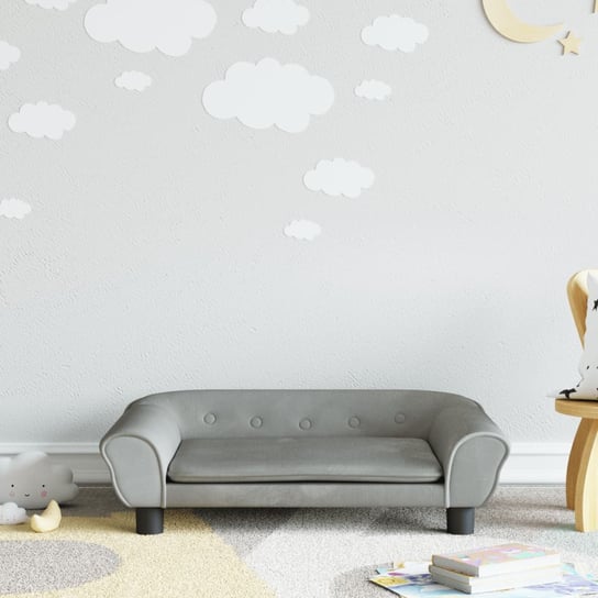 vidaXL Sofa dla dzieci, jasnoszara, 70x45x26 cm, aksamit vidaXL