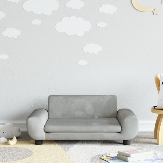 vidaXL Sofa dla dzieci, jasnoszara, 70x45x33 cm, aksamit vidaXL