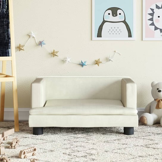 vidaXL Sofa dla dzieci, kremowa, 60x40x30 cm, aksamit vidaXL