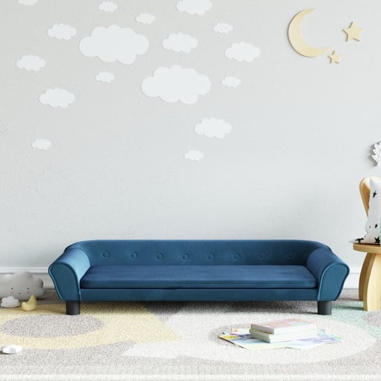 vidaXL Sofa dla dzieci, niebieska, 100x50x26 cm, aksamit vidaXL