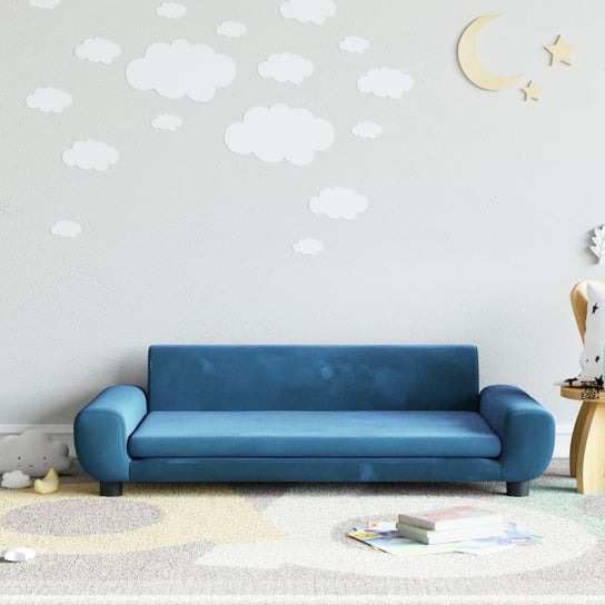vidaXL Sofa dla dzieci, niebieska, 100x54x33 cm, aksamit vidaXL