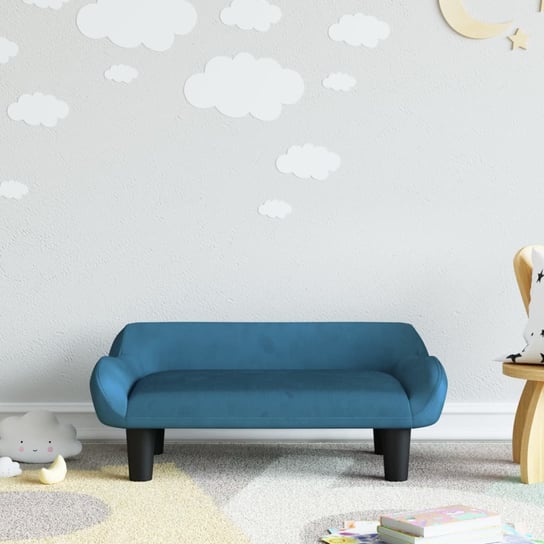 vidaXL Sofa dla dzieci, niebieska, 70x40x24 cm, aksamit vidaXL