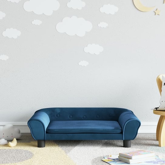 vidaXL Sofa dla dzieci, niebieska, 70x45x26 cm, aksamit vidaXL